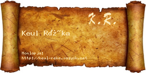 Keul Réka névjegykártya